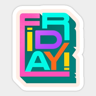 Friday - Happy Day Typography Sticker